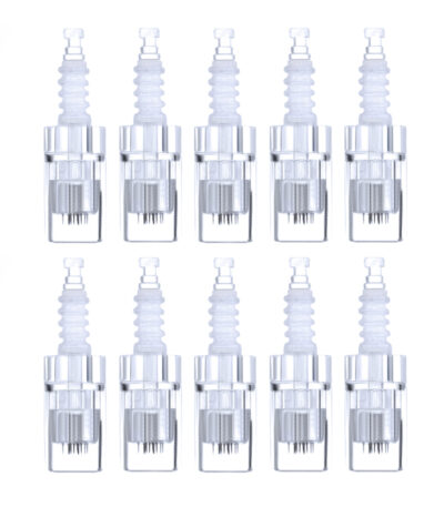 10 Piezas De Cartuchos De Repuesto Para El Bolígrafo De Microagujas Y 12 Agujas