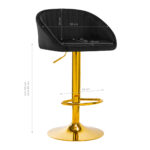 4Rico Bar Hocker Qs-B16G Terciopelo Negro 5