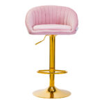 4Rico Bar Hocker Qs-B16G Terciopelo Rosa 1