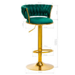 4Rico Bar Hocker Qs-B313A Terciopelo Verde 8