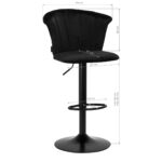 4Rico Bar Hocker Qs-B801 Terciopelo Negro 8