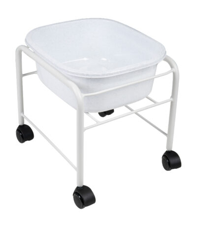 Bandeja De Pedicura Sencilla Con Ruedas Blancas