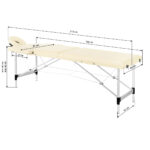 Camilla De Masaje Plegable De Aluminio Balance De 2 Segmentos Color Crema 16