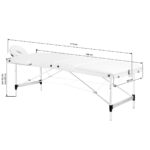 Camilla De Masaje Plegable De Aluminio Balance De 3 Segmentos Blanca 17