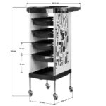 Carrito De Peluquería Gabbiano X11-9 Gráficos Blancos 6