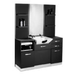 Consola De Barbero Gabbiano B085 Con Lavabo Negro