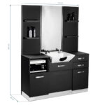 Consola De Barbero Gabbiano B085 Con Lavabo Negro 1