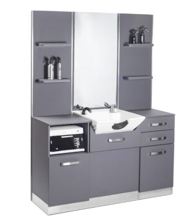 Consola De Peluquería Gabbiano Con Lavabo B085 Gris
