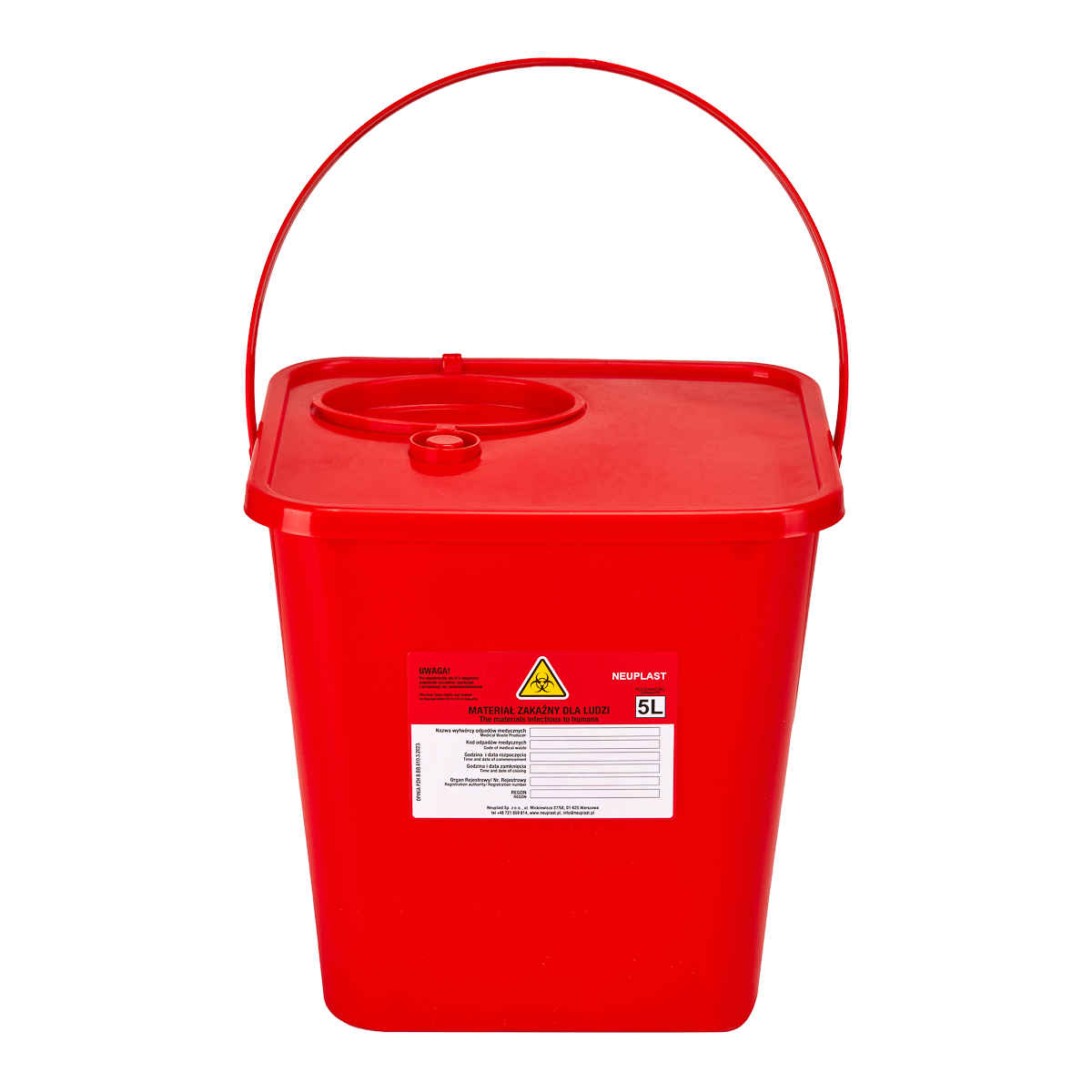 Contenedor De Residuos Médicos Rojo De 5 L Contenedor De Residuos Médicos Rojo De 5 L