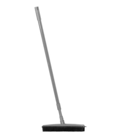 Hairdresser's Rubber Broom With Telescopic Pole Grey