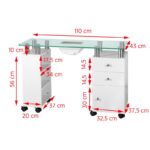 Escritorio De Cristal Con Absorbedor 013B, Blanco - Image 2