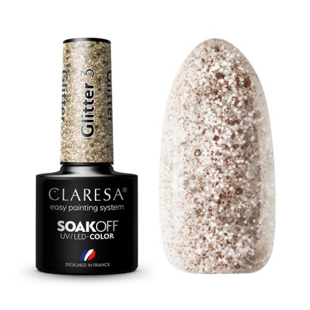 Esmalte De Uñas Híbrido Claresa Glitter 3 -5G Esmalte De Uñas Híbrido Claresa Glitter 3 -5G