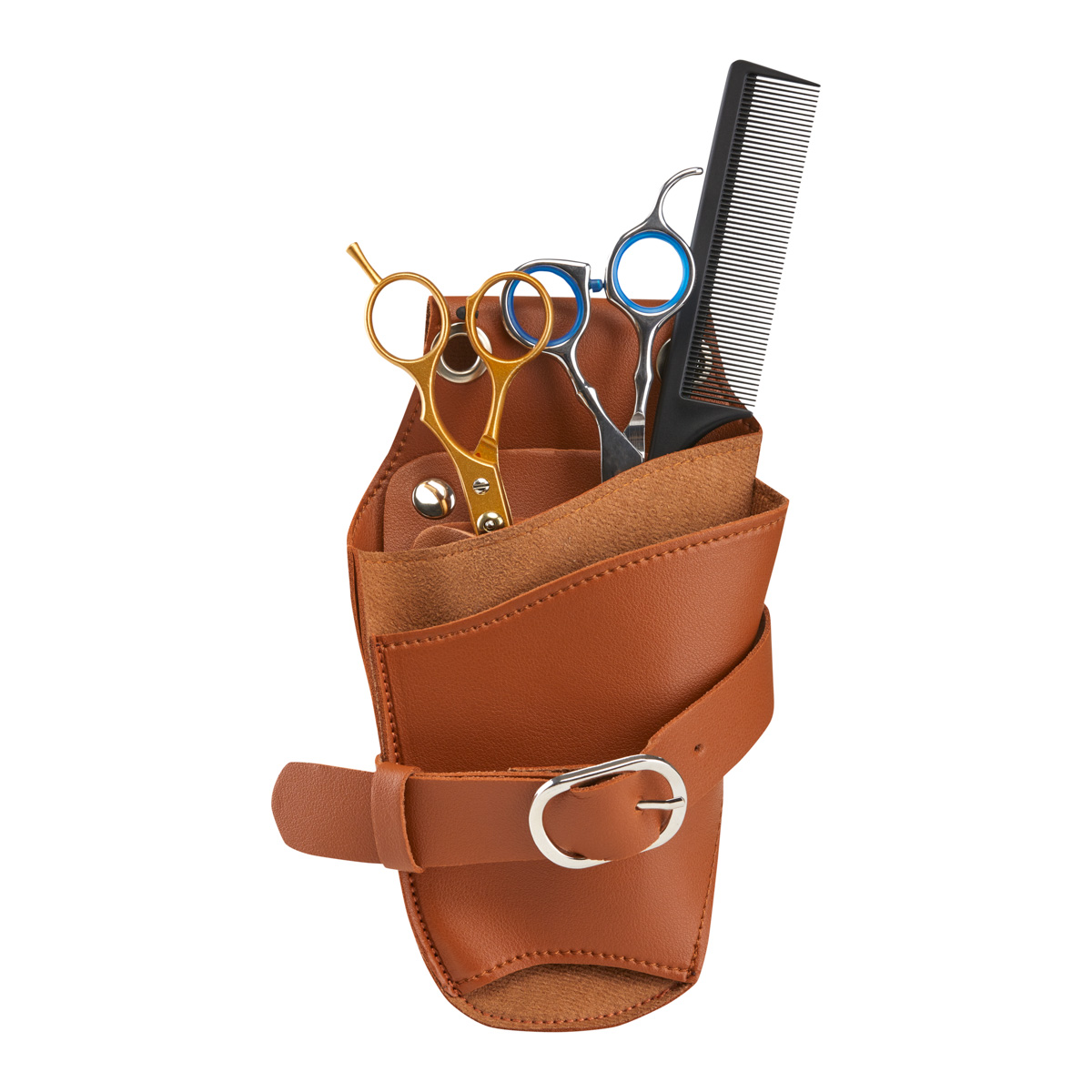 Estojo de cinto para tesouras de cabelo T11 castanho Estojo de cinto para tesouras de cabelo T11 castanho
