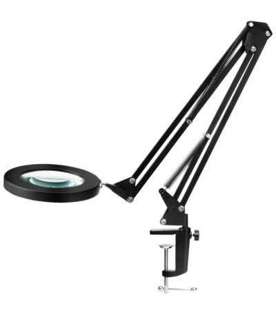 Lámpara De Lupa De Mesa Led Negra Glow 308