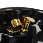 Mueble De Lavado De Barbería Gabbiano Marcus Dorado Negro 10