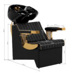 Mueble De Lavado De Barbería Gabbiano Marcus Dorado Negro 12