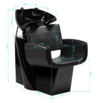 Mueble De Lavado De Peluquería Gabbiano Mataro Negro 9