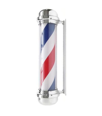 Illuminated Barber Shop Ceiling Lamp Bb-02 Large Silver