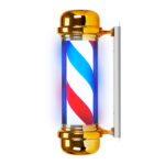 Plafón Iluminado Para Barbería Bb-02 Dorado Grande