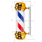 Plafón Iluminado Para Barbería Bb-02 Dorado Grande 3