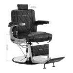 Silla De Barbería Hair System Bm88066 Negra 12