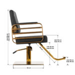 Silla De Peluquería Gabbiano Avila Negro Oro 6