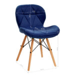 Sillón Cosmético 4Rico Qs-186 Terciopelo Azul Marino 8