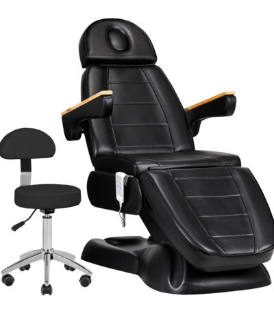 Sillón Cosmético Eléctrico Sillon Lux 273B + Taburete 304 Negro
