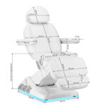 Sillón Cosmético Eléctrico Sillon Luxury 3 Motores Blanco Pedal Control 18