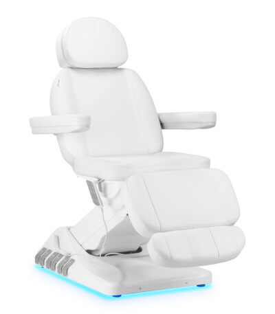 Electric Cosmetic Chair Luxury Chair 3 Motors White Pedal Control