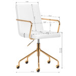 Sillón Cosmético Qs-Of211G Dorado Y Blanco 8