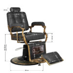 Sillón De Barbero Gabbiano Boss Hd Old Leather Negro 6