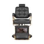Sillón De Barbero Gabbiano Boss Hd Old Leather Negro 1