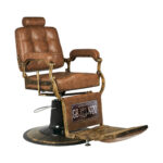 Sillón De Barbero Gabbiano Boss Old Leather Marrón Claro 5