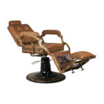 Sillón De Barbero Gabbiano Boss Old Leather Marrón Claro 6