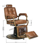 Sillón De Barbero Gabbiano Boss Old Leather Marrón Claro 7