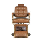 Sillón De Barbero Gabbiano Boss Old Leather Marrón Claro 1