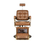 Sillón De Barbero Gabbiano Boss Old Leather Marrón Claro 2
