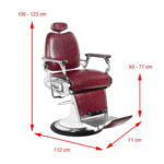 Sillón De Barbero Gabbiano Estilo Moto Burdeos 5