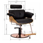 Sillón De Barbero Gabbiano Florencia Con Reposacabezas Negro Ajustable 11