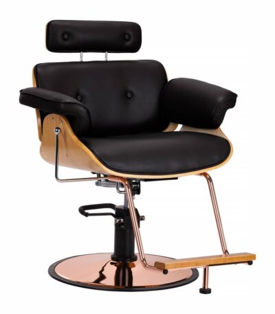 Sillón De Barbero Gabbiano Florencia Con Reposacabezas Negro Ajustable