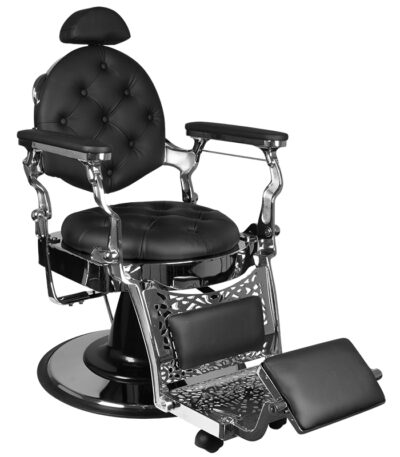 Barber Chair Gabbiano Giulio Black Silver
