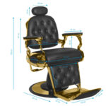 Sillón De Barbero Gabbiano Grancesco Negro Y Dorado 4
