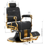 Cadeira de barbeiro Gabbiano Leonardo Black Gold 15