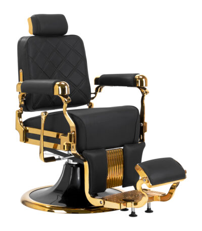 Barber Armchair Gabbiano Leonardo Black Gold