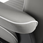 Sillón De Barbero Gabbiano Levi Con Estructura Negra Gris Sin Costuras En La Parte Trasera 6
