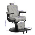 Sillón De Barbero Gabbiano Levi Con Estructura Negra Gris Sin Costuras En La Parte Trasera 15