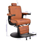 Sillón De Barbero Gabbiano Levi Con Estructura Negra Marrón Sin Costuras En La Parte Trasera 13