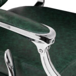Sillón De Barbero Gabbiano President Verde Cromado 5