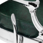 Sillón De Barbero Gabbiano President Verde Cromado 8